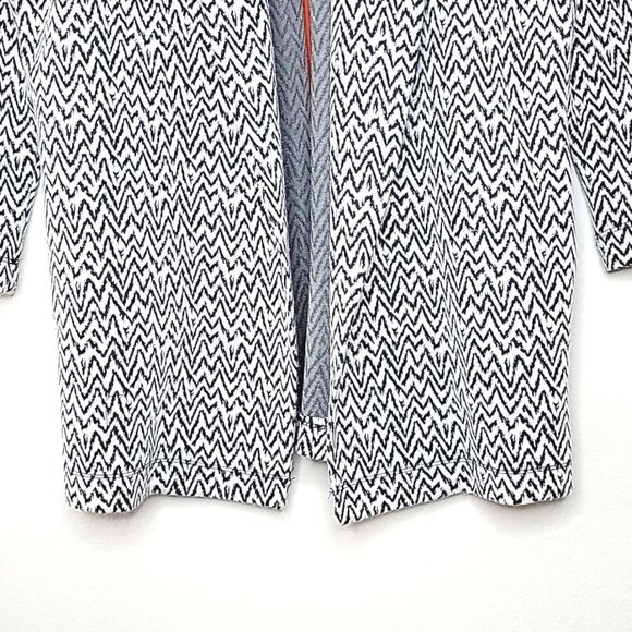 HAZEL Black White Long Sleeve Collared Cardigan Blazer Jacket size S - Picture 3 of 16